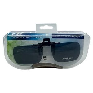 Polar Optics Premium Polarized Flipops Clip On Sunglasses 58 Rec Gray
